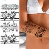 Purple Rose Jewelry Water Transfer Tattoo Stickers Women Body Chest Art Temporary Tattoo Girl Waist Bracelet Flash Tatoos Flower