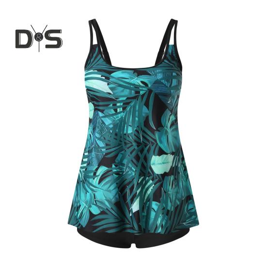 Комплект из 2 предметов: танкини, съемный ремешок, нагрудная накладка, регулируемые лямки, топы с эластичной талией, принтованные плавки, комплект пляжной одежды