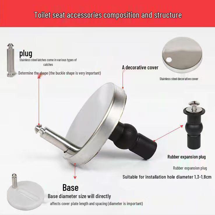 Универсальные винты для сиденья унитаза и крепежные гайки - Болты с круглым креплением снизу