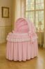 Wicker Moses Basket With Foldable Hood - Little Princess Pink