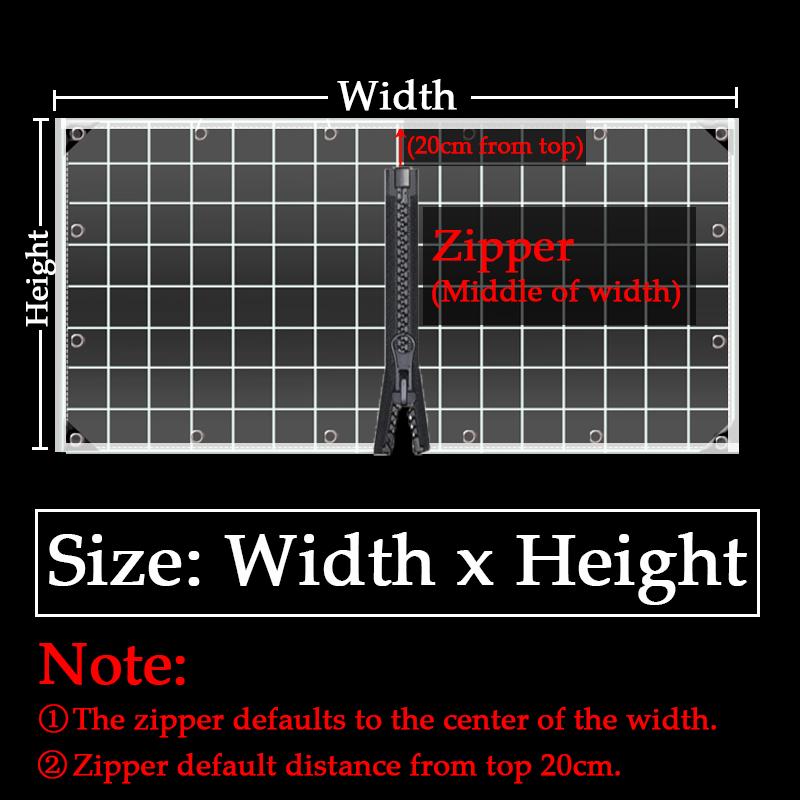 Customize PE Grid Zipper Tarpaulin Clear Door Curtain Yard Pergola Zipper Tarp Outdoor Mesh Rainproof Cloth with Zipper