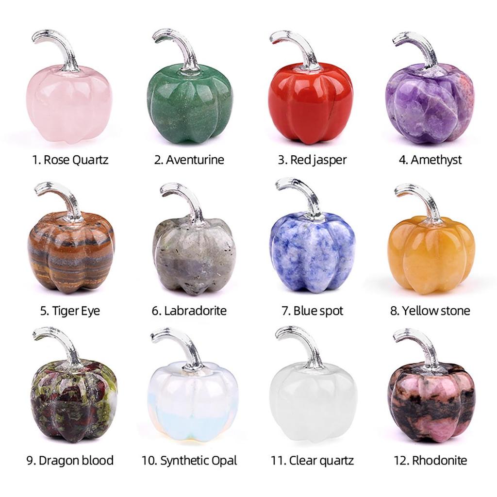 1Pcs Natural Stone Statue Pumpkins Ornament Decoration Home Decor Small Furnishings Jewellery Craft Accessories