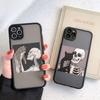 Funny Cute Skeleton Case For iPhone 13 12 11 Pro Max 7 8 Plus 13 12 Mini XS Max X XR SE 2020 Bumper Shockproof Transparent Cover
