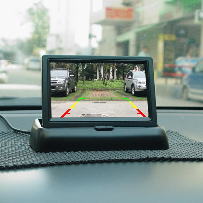 Reverse Backup Camera & Display Monitor LCD | 4.3 or 5 Inch Screen | Night Vision, Wide View | Easy DIY Install for Car Vehicle