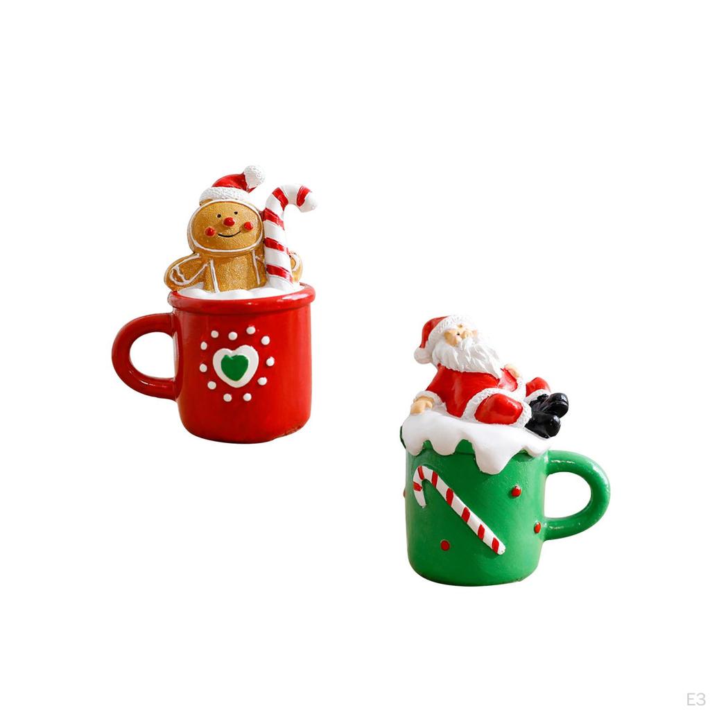 Рождественская статуэтка из смолы, маленькая милая рождественская статуэтка, витрина для гостиной, полка для поделок, подставка под телевизор