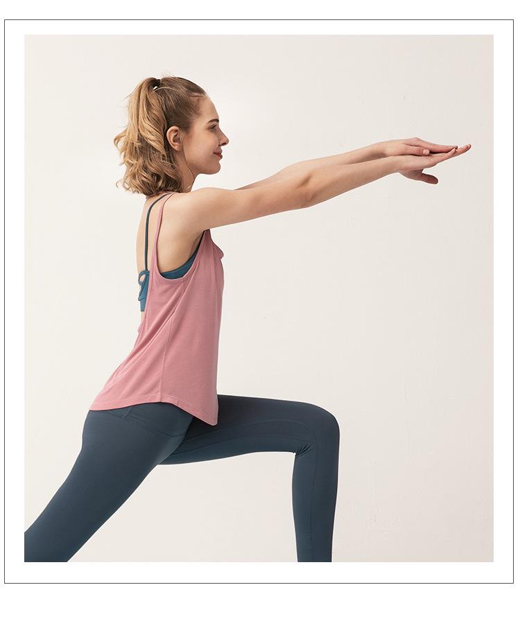 Женская U-образная майка с открытой спиной: Дышащий жилет для йоги и бега