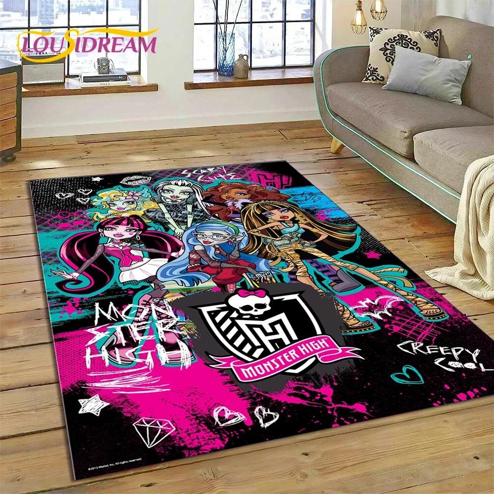 Мультяшный Ковер Monster High Draculaura Вампир для Гостиной Спальни Домашний Декор, Нескользящий Декоративный Коврик для Дивана Прихожей Подарок