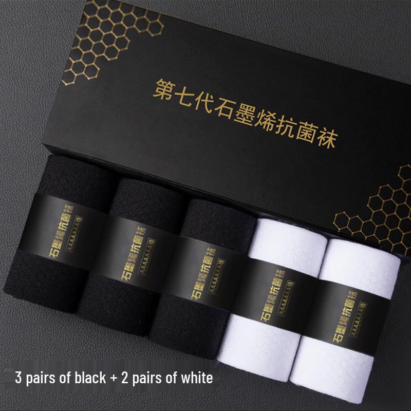 Мужские антибактериальные бизнес-носки до середины икры Ginger Graphene 7-го поколения, дышащие, влагоотводящие хлопковые для осени/зимы