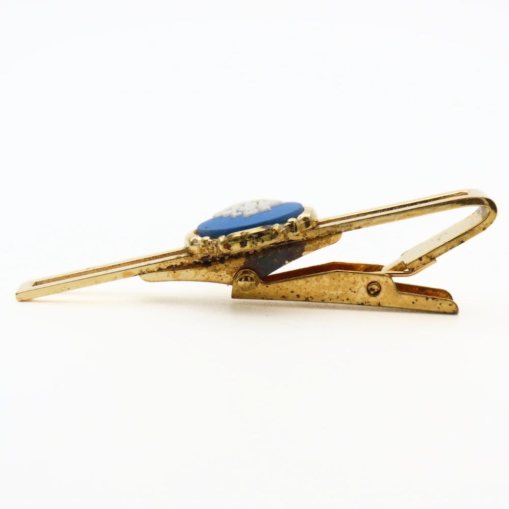 Used Wedgwood cuffs Tie pin set metal gold blue plating