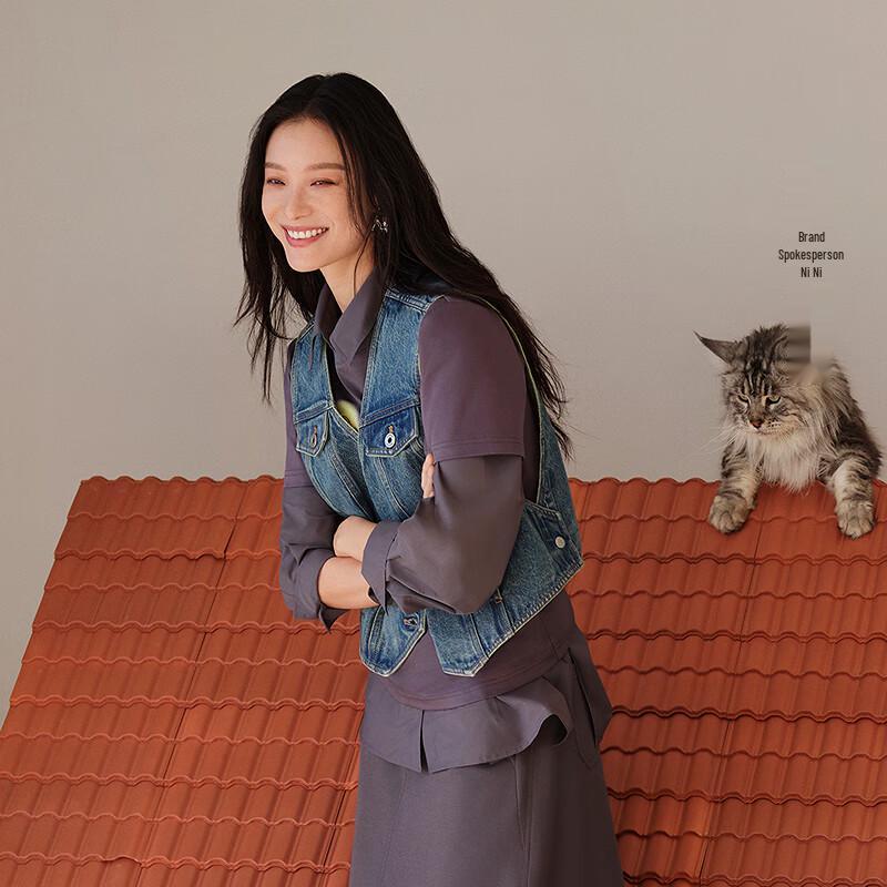 broadcast Women's Denim Layering Vest