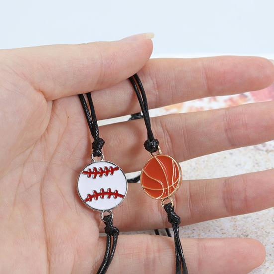 Спортивный браслет Футбольный плетеный унисекс Регулируемый браслет с восковой линией Подарок болельщика