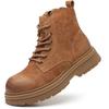 Men's Martin boots, winter vintage thick-soled large toe suede leather fashionable motorcycle work boots