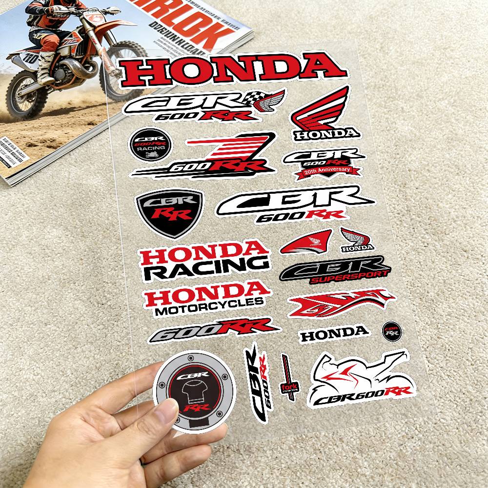 FOR HONDA CBR600RR Motorcycle Reflective Stickers Waterproof Decals for Helmet Scooter Fuel Tank KR Toolbox Racing