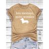 New Summer Fashion for Women Less Meanies More Weenies Silhouette dachshund print round-neck shirt for travel and daily commute in vintage