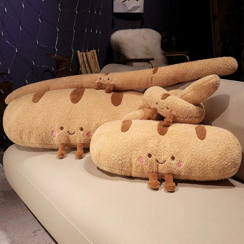 New Style Bread Plush Pillow Stuffed Toys French Baguette Food Plushie Party Prop Decoration Cushion Sleeping Birthday Gift