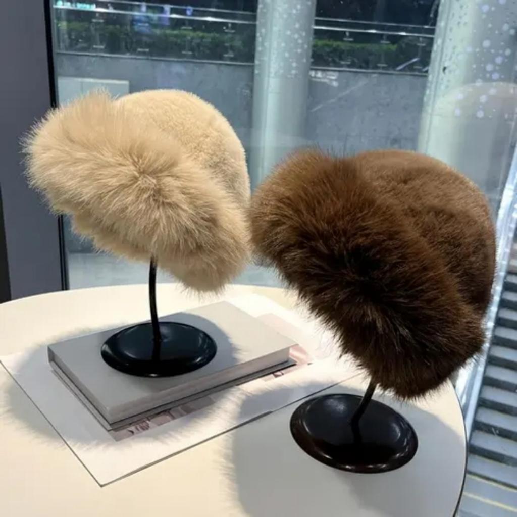 Women's Thick Plush Lined Winter Hat - Brim Style with Earmuffs | Ideal Christmas Gift/warm Outdoor Hat