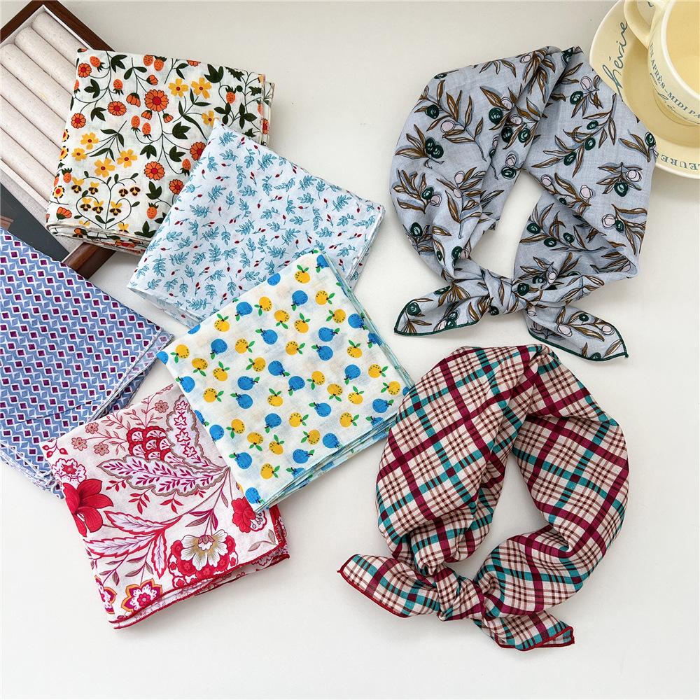 Маленький квадратный шарф из хлопка и льна, шелковый шарф, женский, весна и осень, новый стиль, художественный и универсальный, модный, темпераментный шарф-повязка на голову