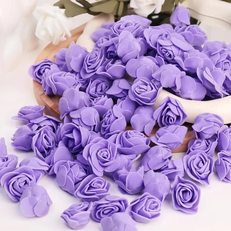 1000/100 шт. Мини-головки Пенопластовых Роз Искусственные Цветы Роз для DIY Свадебных Букетов Подарков на Вечеринку Декор для Вечеринки ко Дню Святого Валентина