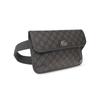 Gucci Ophidia Series Old Double G Logo Snap Closure Canvas and Leather Chest Bag One Shoulder Crossbody Waist Bag Small Women's Gray/Black