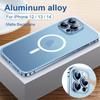 Чехол с металлическим каркасом для iPhone 14 Plus 12 13 Pro Max для Mag и Safe с беспроводной зарядкой, прозрачная матовая задняя панель, чехол для iPhone14