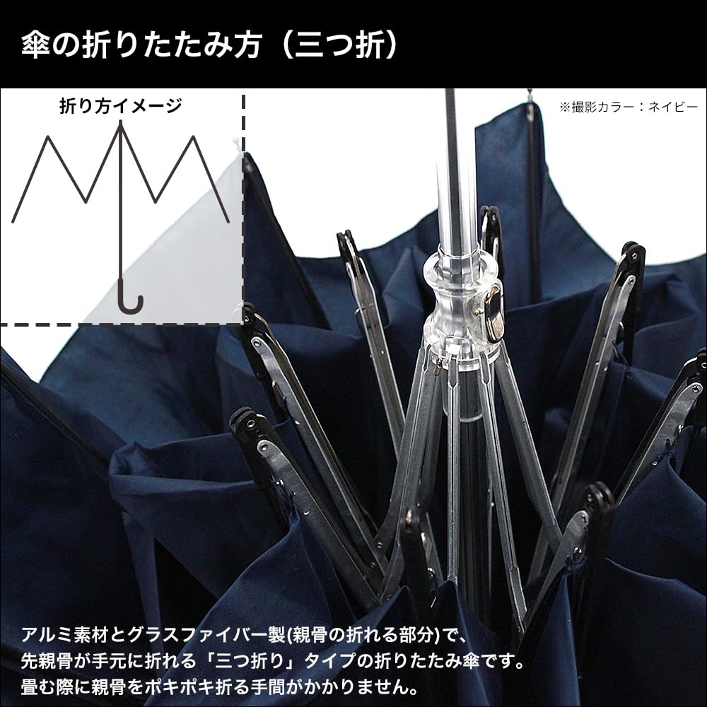 Зонт D70 складной, для солнечной и дождливой погоды, большой, с основными спицами, дневной, 70 см, (военно-морской флот)