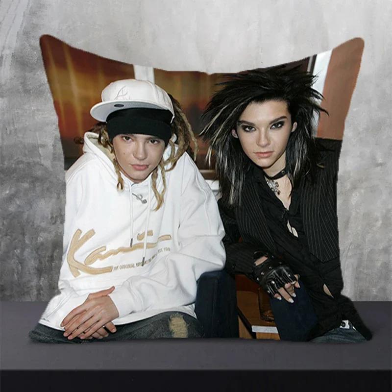 Декоративные наволочки для диванных подушек Tokio Hotel, квадратные наволочки 45*45 см, двусторонняя печать.