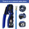 Набор инструментов для обжима Ethernet Профессиональный стриппер для Ethernet Набор инструментов для кабеля Ethernet Высокая совместимость Обжимной инструмент Pass-Through