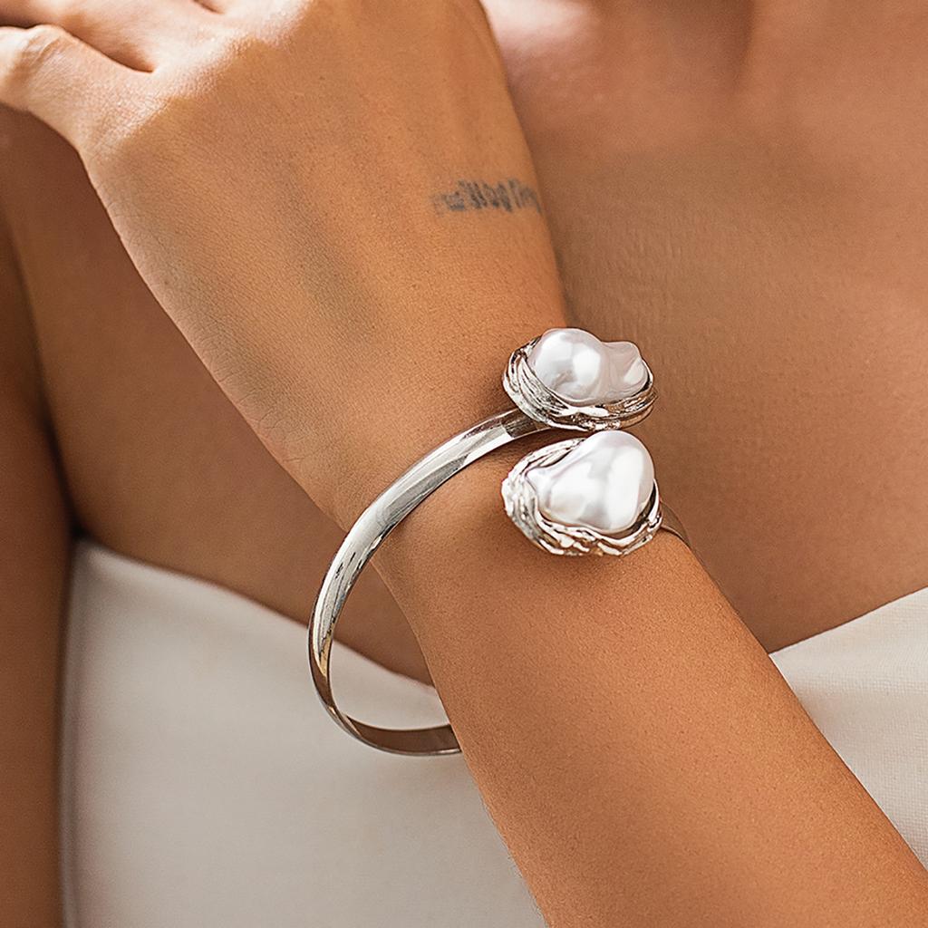 Преувеличенные Неправильные Барочные Цирконы Ожерелье Браслеты Кольца Серьги для Женщин Массивные Круглые Открытые Кольца Браслет Набор Цирконов