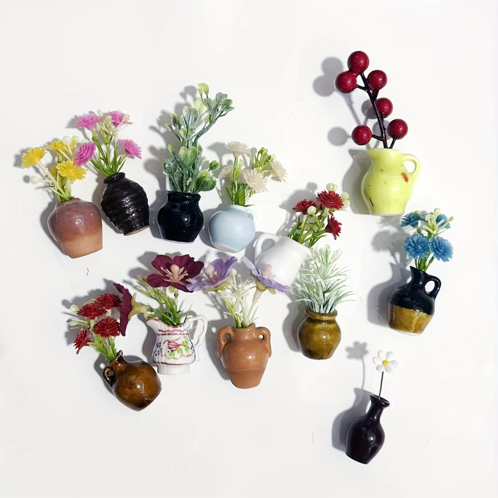 Мини Керамическая Ваза Холодильник Наклейка Креативный 3D Стерео Домашний Декор Магнит