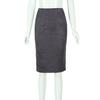 Women's High Waist Pencil Skirt, Solid Color Polyester Slim Fit Skirt with Back Slit