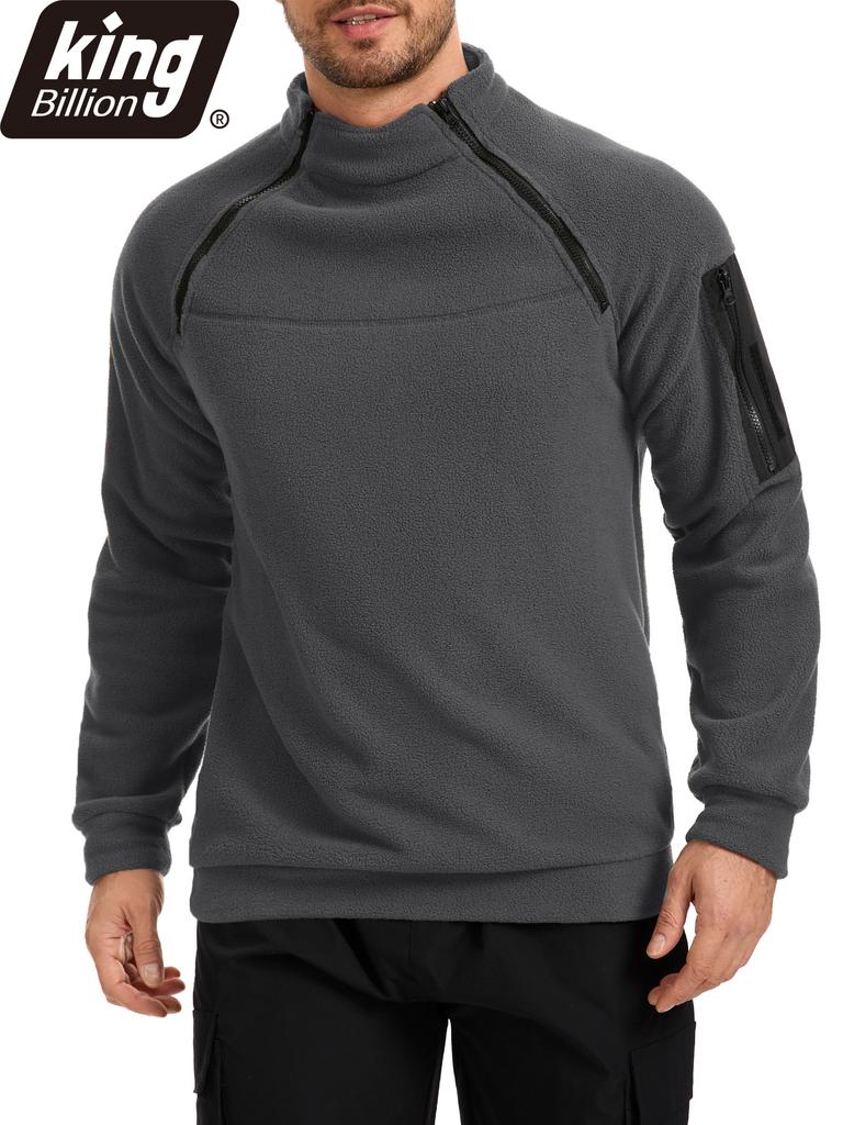 Тактический мужской пуловер с высоким воротником - Осень Зима Утепленный на флисовой подкладке С длинным рукавом Мягкий Удобный Прочный Мужская повседневная толстовка для ежедневной носки