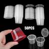 50Pcs Disposable With Hinged Lids Plastic Containers Food Box 25/30/40ml Takeaway Sauce Cup Palette