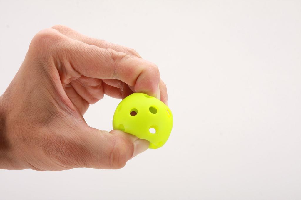Baseball batting training ball, perforated PE material, fluorescent green, 42mm,