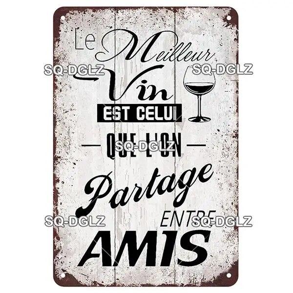 SQ-DGLZ Vintage Metal Sign French Beer Bar Tin Sign Shop Plate Home Bar Door Wall Decor Sticker Decoration Plaque Poster Gift