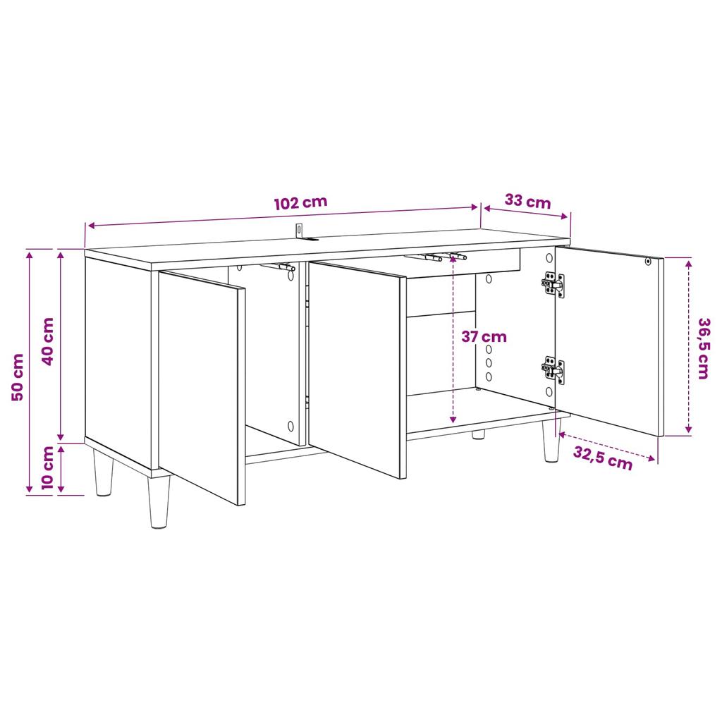 TV Cabinet LOCHEM 102 x 33 x 50 cm Sonoma Wood Material