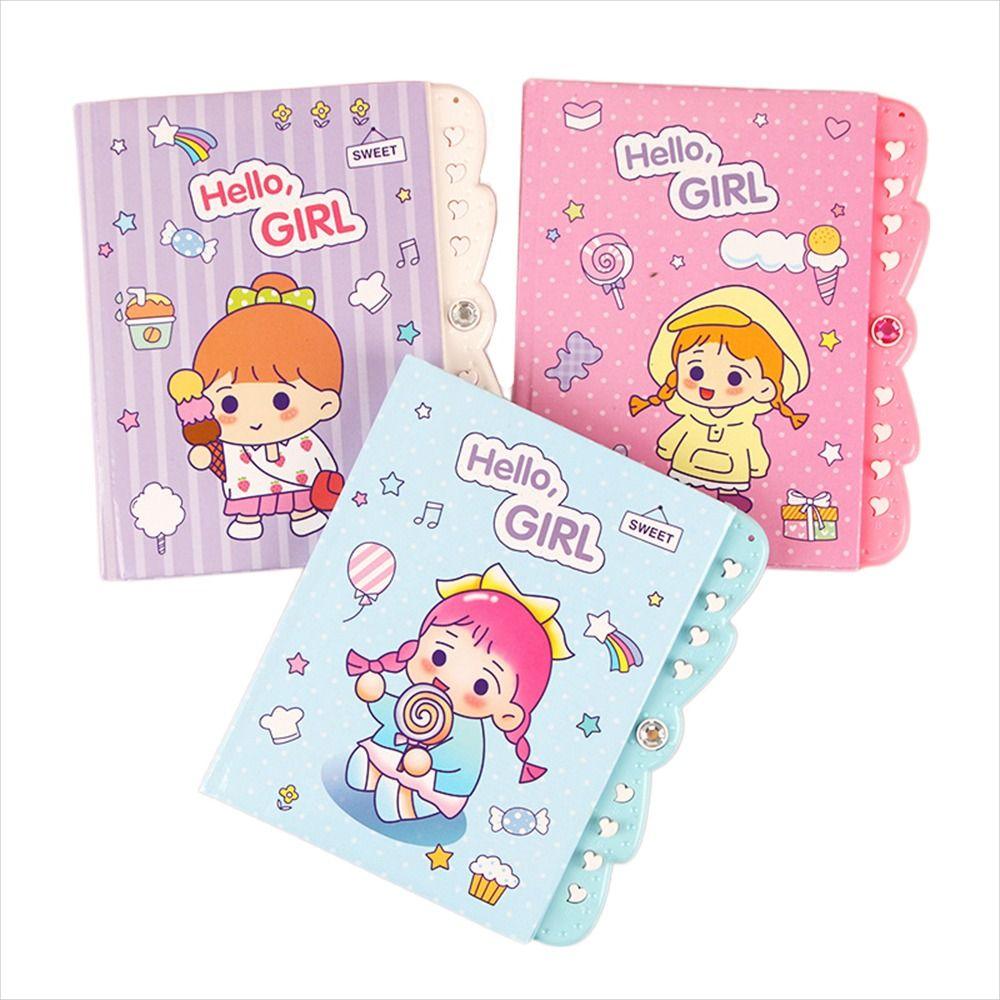 Stationery Cartoon Student Small with Lock Small Notebook Notepad Password Diary Password Notebook