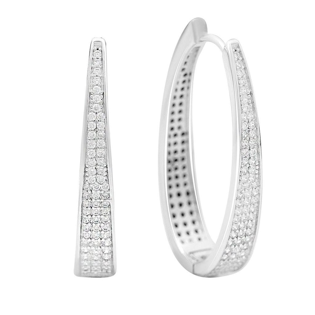 Серебряные серьги с фианитами (2161233)