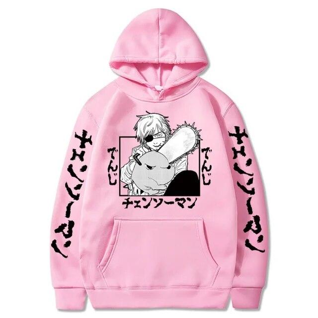 Chainsaw Man Hooded Sweatshirts Anime Hoodie Fleece Streetwear Sweatshirt Print Oversized Clothes Loose Pullover Women Men