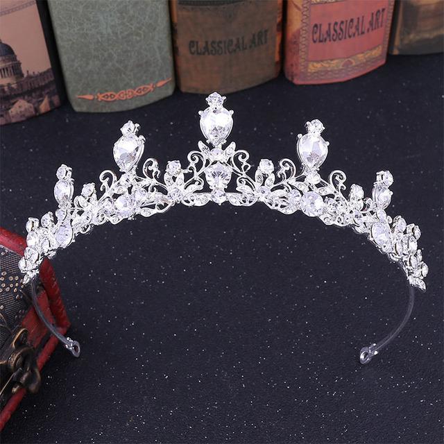 Vintage Baroque Imitated Emerald Crystal Tiaras And Crowns Hair Jewelry Women Girls Headpiece Wedding Bridal Hair Accessories