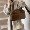Женские сумки большой вместимости осень-зима повседневные дорожные сумки на плечо цвета бордо в стиле ретро из кожи