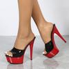Liyke сексуальные черные красные туфли на платформе с высоким каблуком для женщин, туфли для стриптиза с открытым носком, прозрачные сандалии из ПВХ, Zapatos Mujer