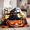 1 шт. Хэллоуинский плед с кошкой, легкий фланелевый плед для дивана, кровати, путешествий, кемпинга, гостиной, офиса, дивана, кресла и кровати