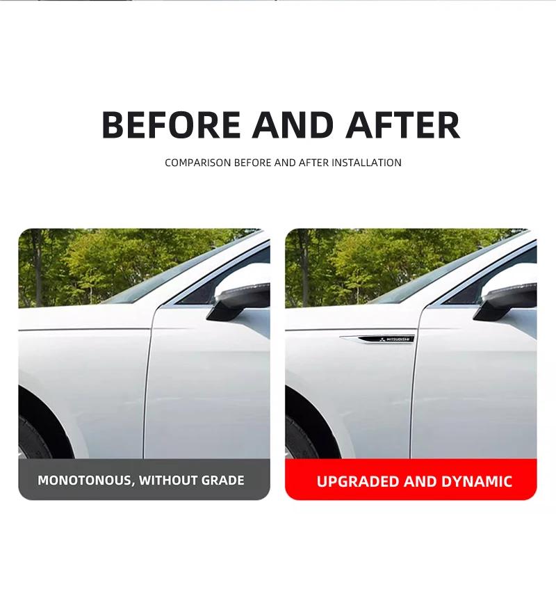 Cysvmh1 Автонаклейка На кузов автомобиля Для Mitsubishi Lancer Mirage Pajero, Декоративная накладка на крыло, Наклейка 3D Металлический сплав Эмблема Значок Авто