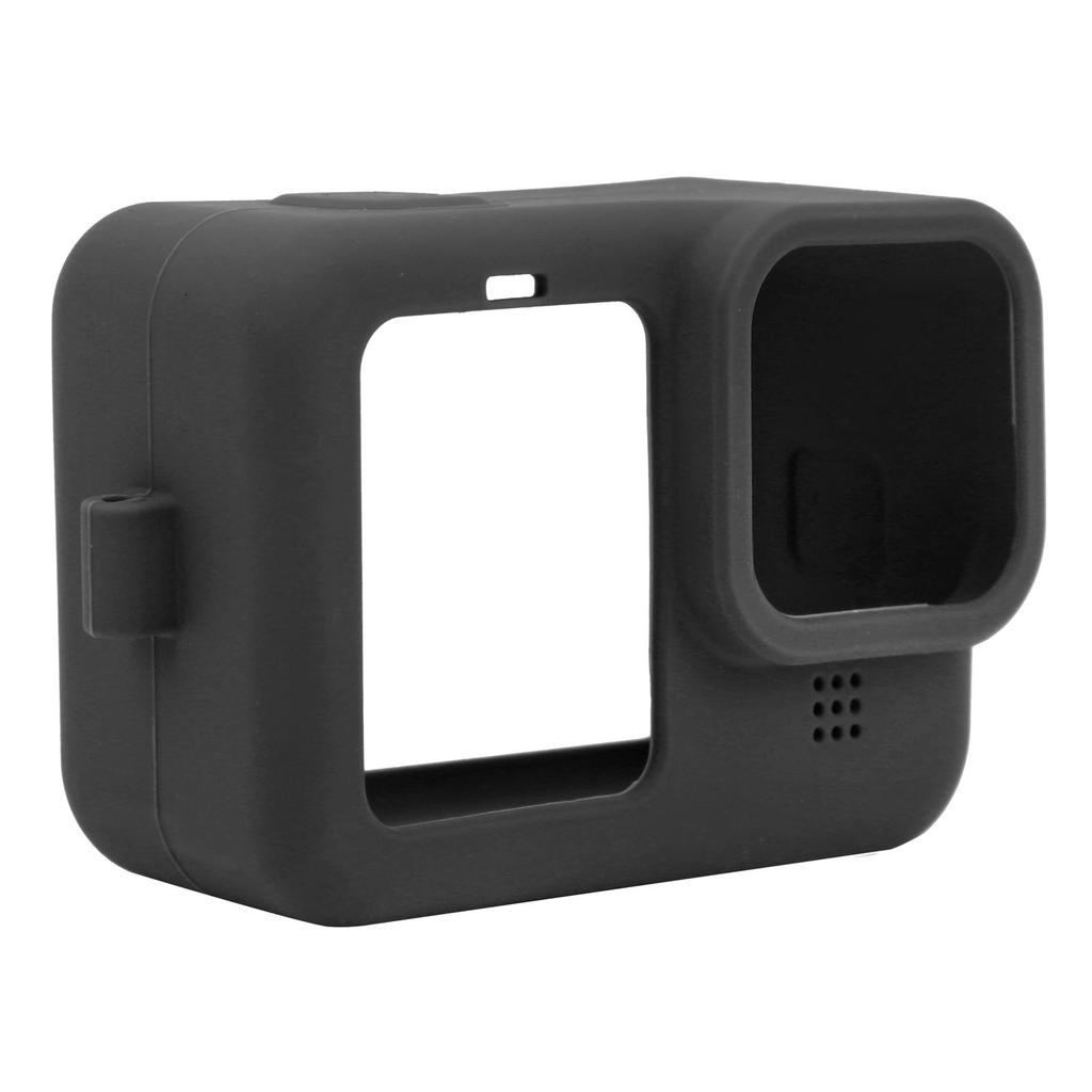 Soft Silicone Protective Case Cover Safety Wrist Lanyard with Camera Lens Cap for GoPro 9Blue