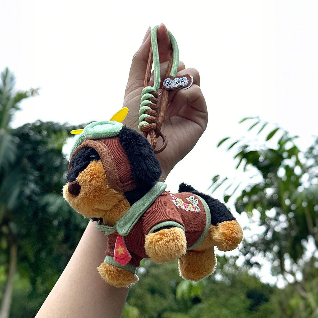 Dachshund Pilot Plush Keychain Cute Animal Accessory For Keys And Bags