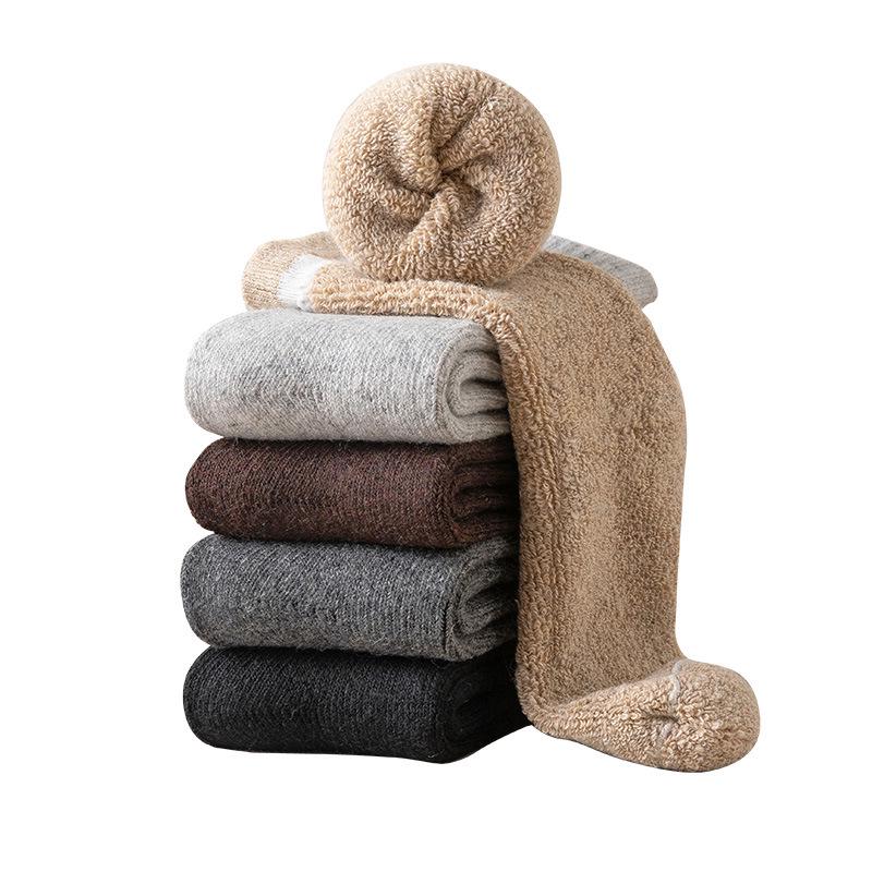 Очень толстые флисовые шерстяные носки для мужчин и женщин - Теплые зимние носки до середины икры