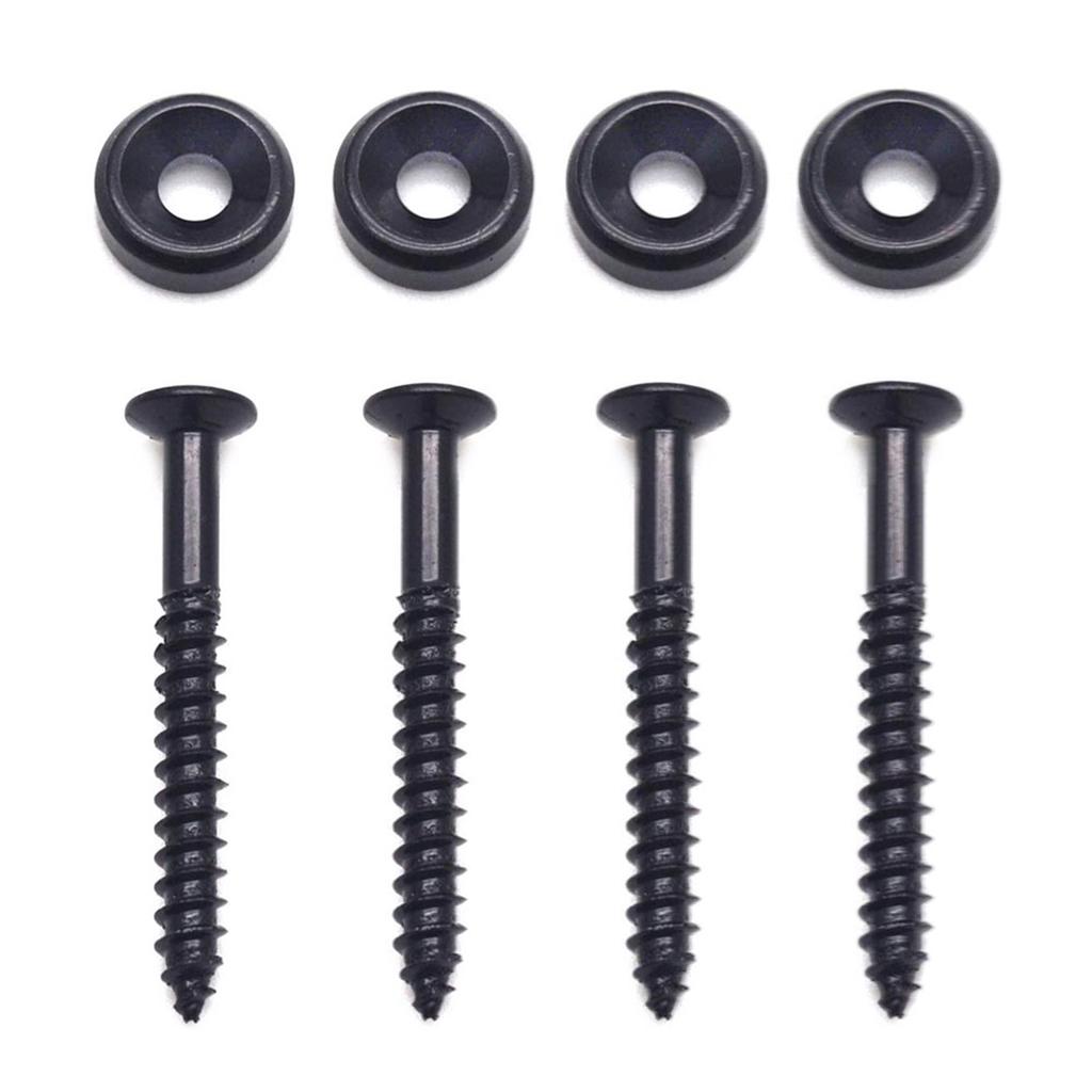 4 PCS Guitar Neck Joint Bushings Set Guitar Neck Mounting Screws Bass Ferrules Bushings with Nuts