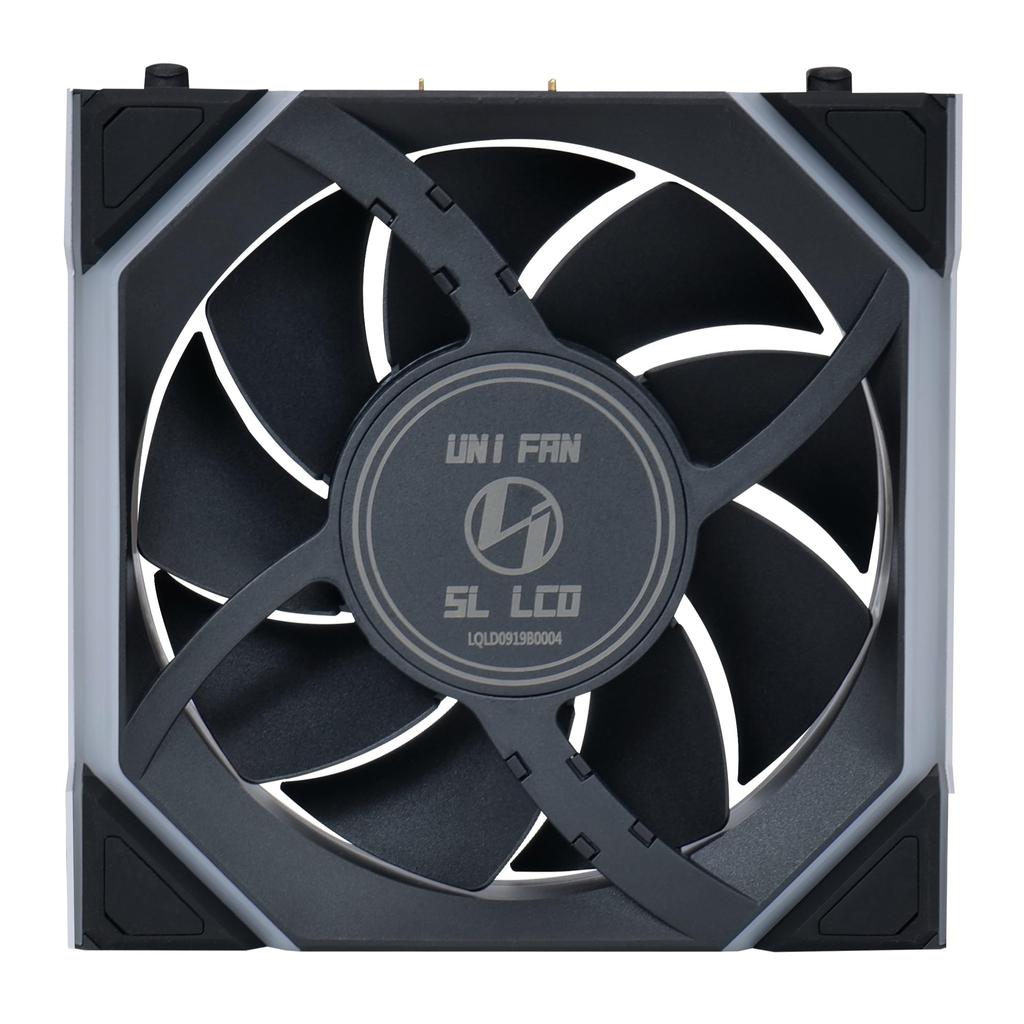 LIANLI 120mm ARGB Fan UNI FAN SL LCD Wireless 120 BK Triple Pack with LCD Cable FDB Side LED Japanese 1.6-inch Screen, 2.4GHz Wireless,
