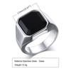Punk Natural Stone Ring for Men Boys,Never Fade Stainless Steel Square Signet Ring,Birthday Valentine's Day Father Gift for Him