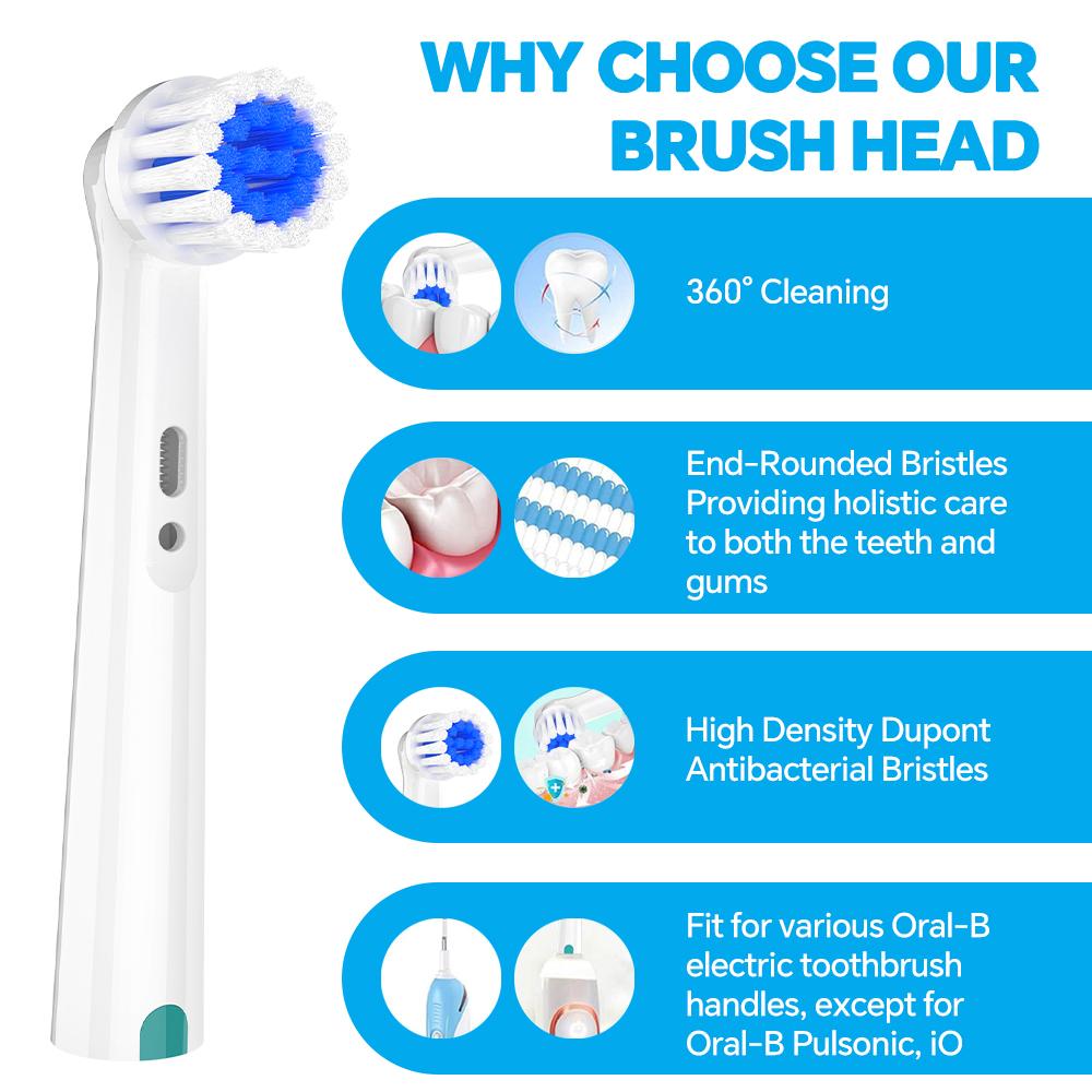 Compatible with Oral B Electric Toothbrush Replacement Toothbrush Brush Heads, Professional Sensitive Gum Care Brush Head Refill